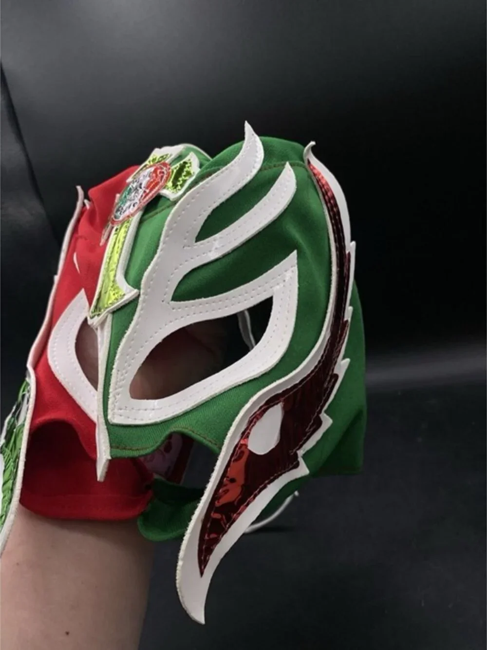 Mexican Lucha Libre Wrestling Mask Red Green White Rey Mysterio #1 - Picture 8 of 11